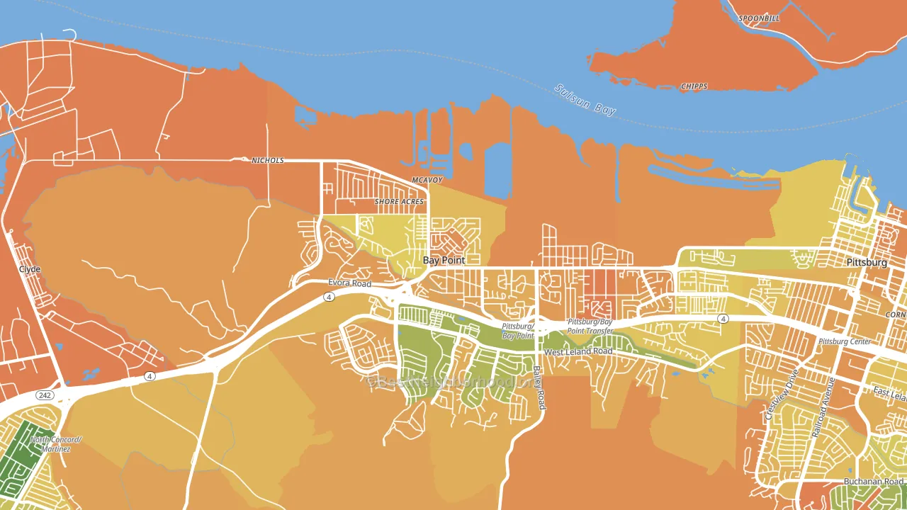 Bay Point, CA block-group voter-turnout map