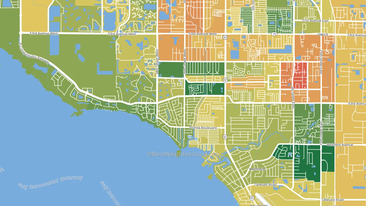 Bay Shore Gardens, Bayshore Gardens, FL block-group voter-turnout map