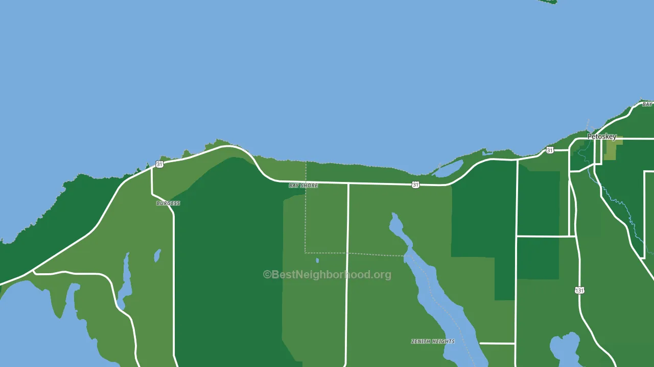 Bay Shore, MI block-group voter-turnout map