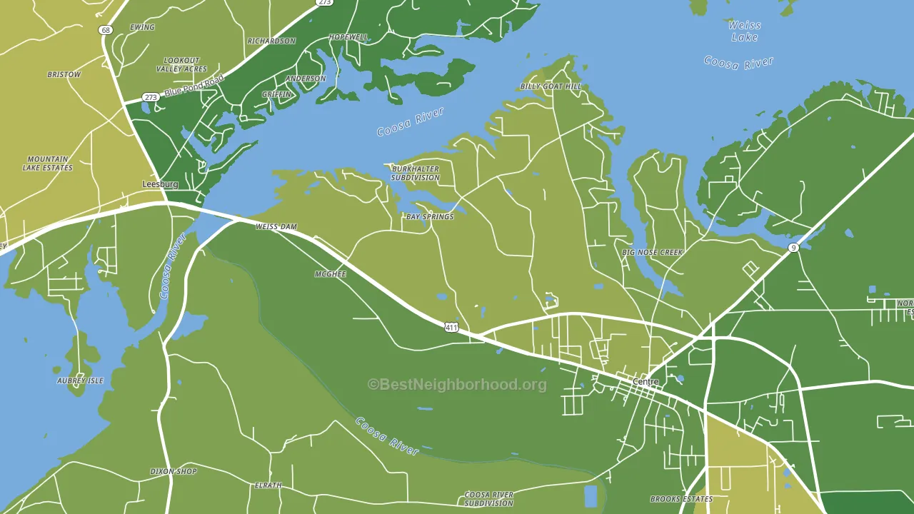 Bay Springs, AL block-group voter-turnout map