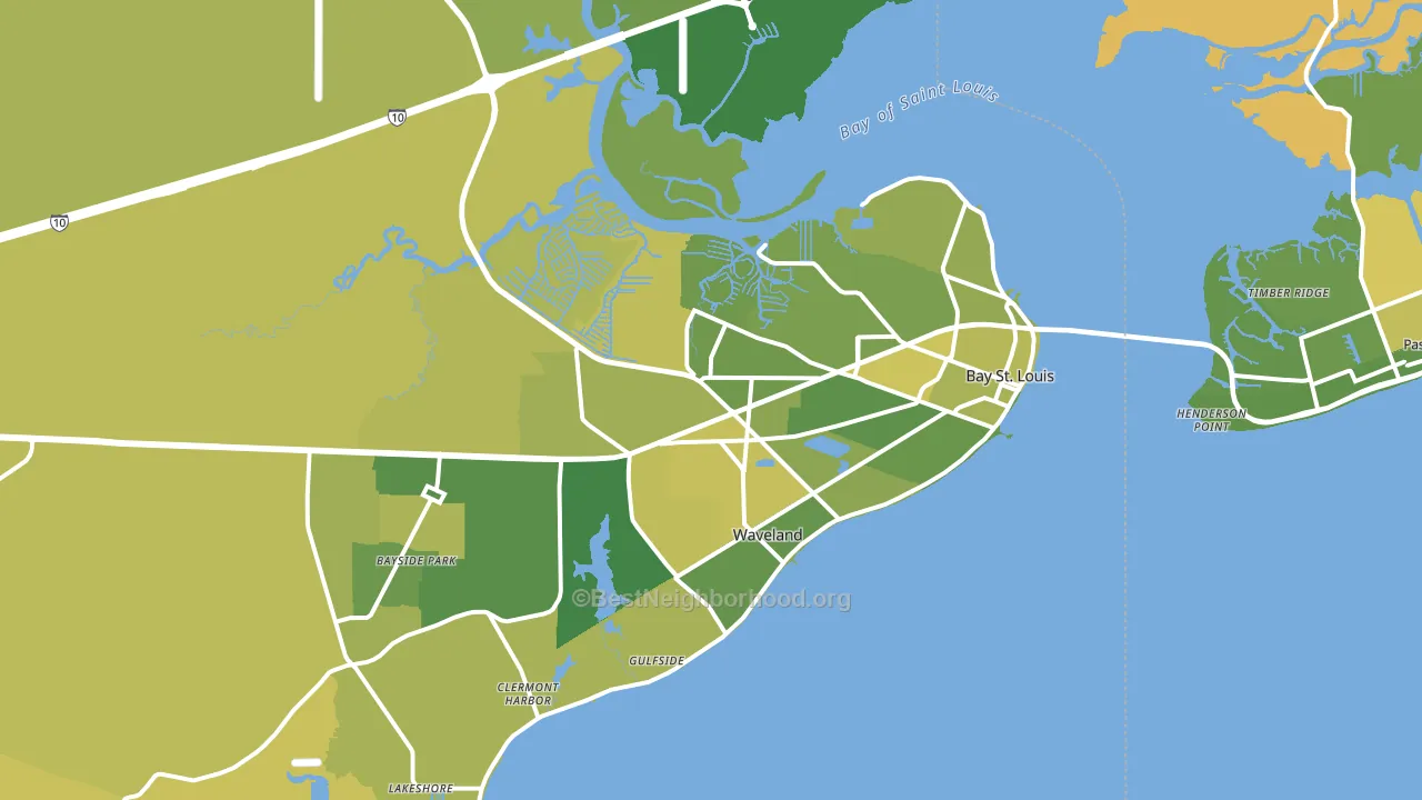 Bay St. Louis, MS block-group voter-turnout map