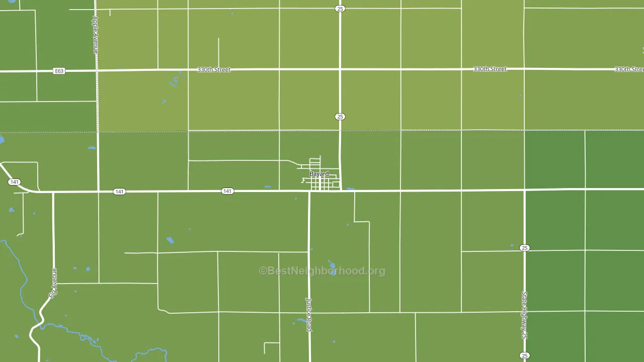 Bayard, IA block-group voter-turnout map