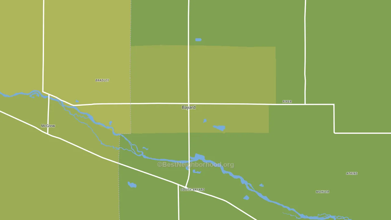 Bayard, NE block-group voter-turnout map