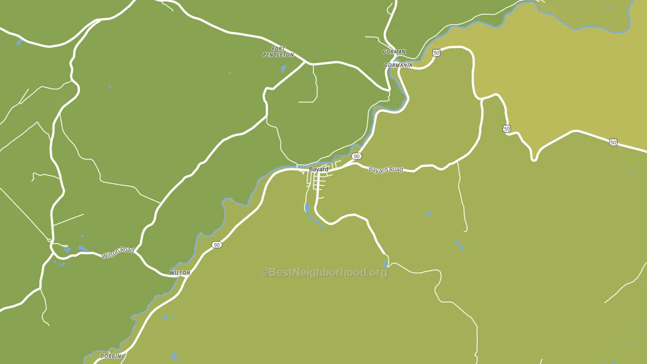 Bayard, WV block-group voter-turnout map