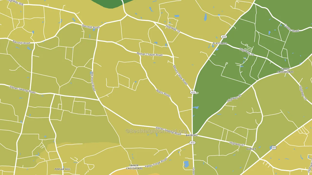 Bayboro, SC block-group voter-turnout map