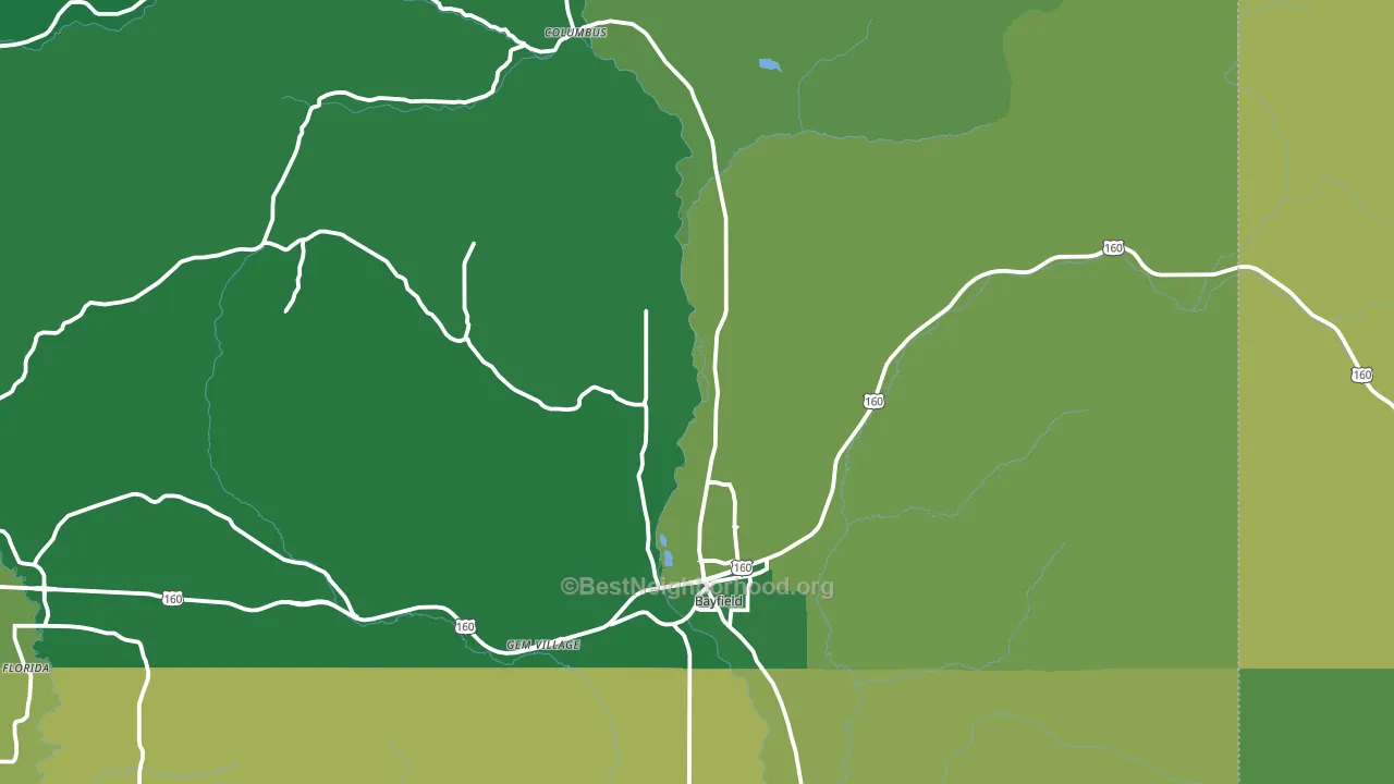 Bayfield, CO block-group voter-turnout map