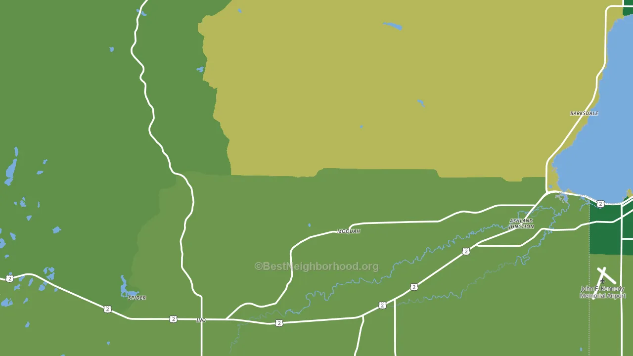 Bayfield County, WI block-group voter-turnout map