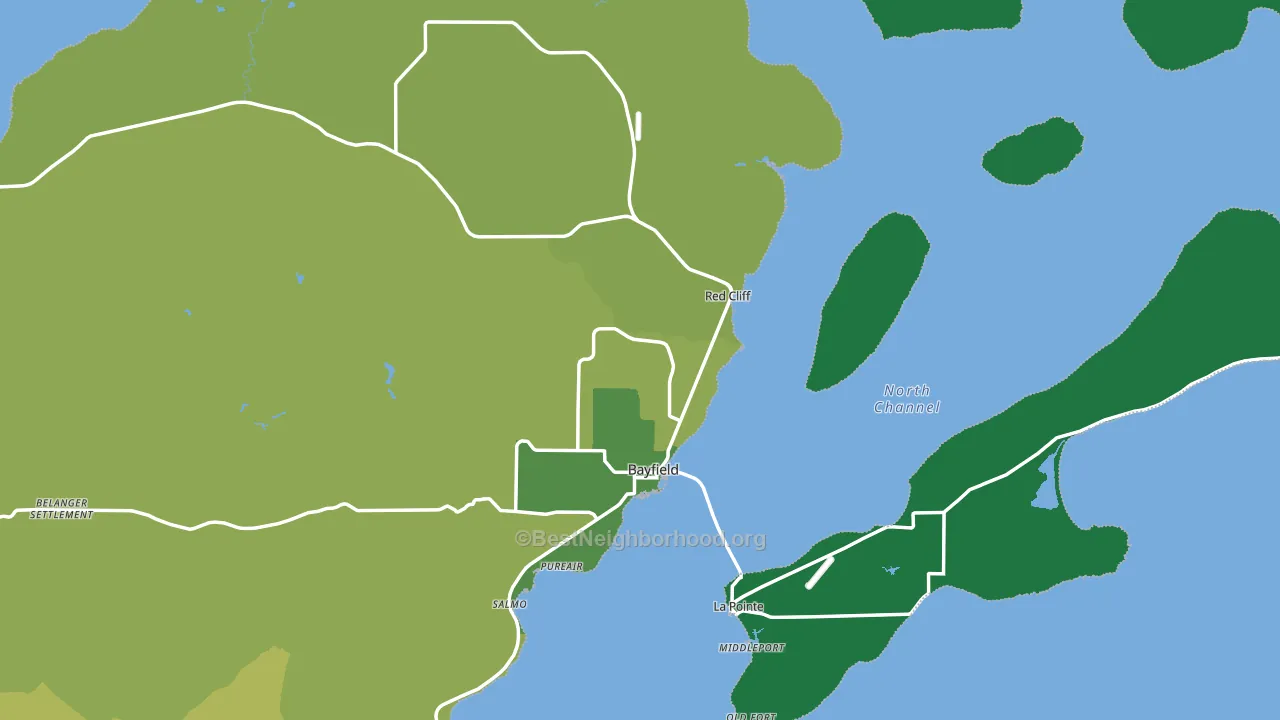 Bayfield, WI block-group voter-turnout map