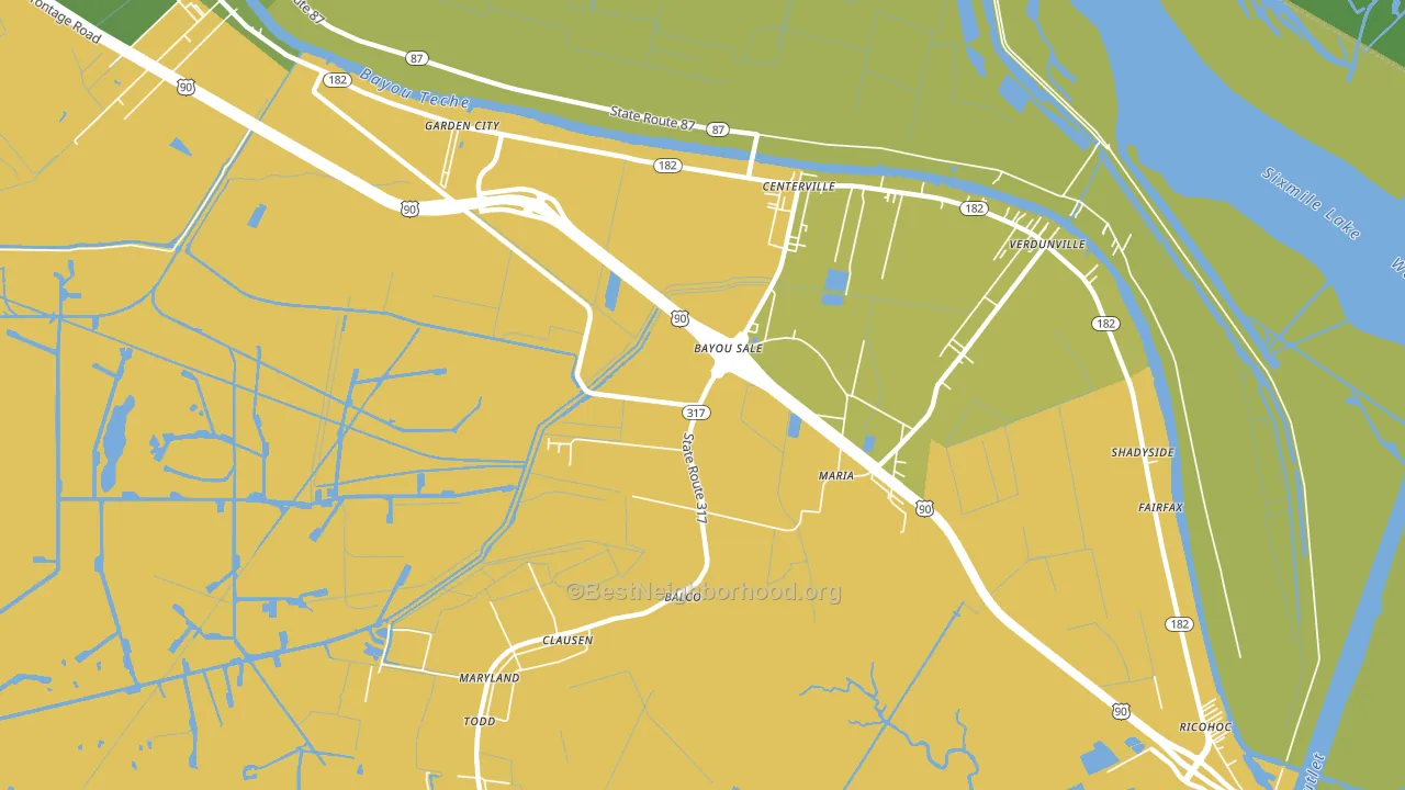 Bayou Sale, LA block-group voter-turnout map