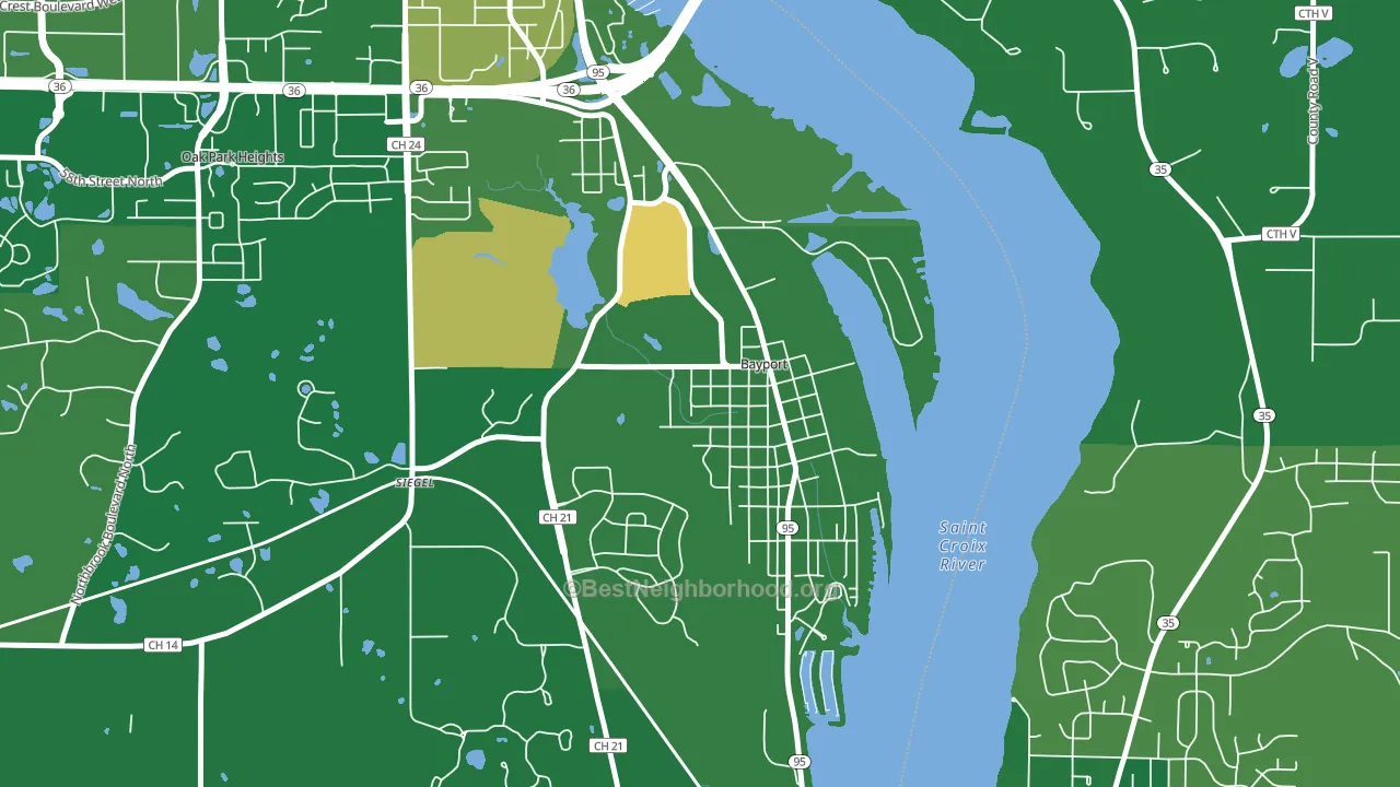 Bayport, MN block-group voter-turnout map