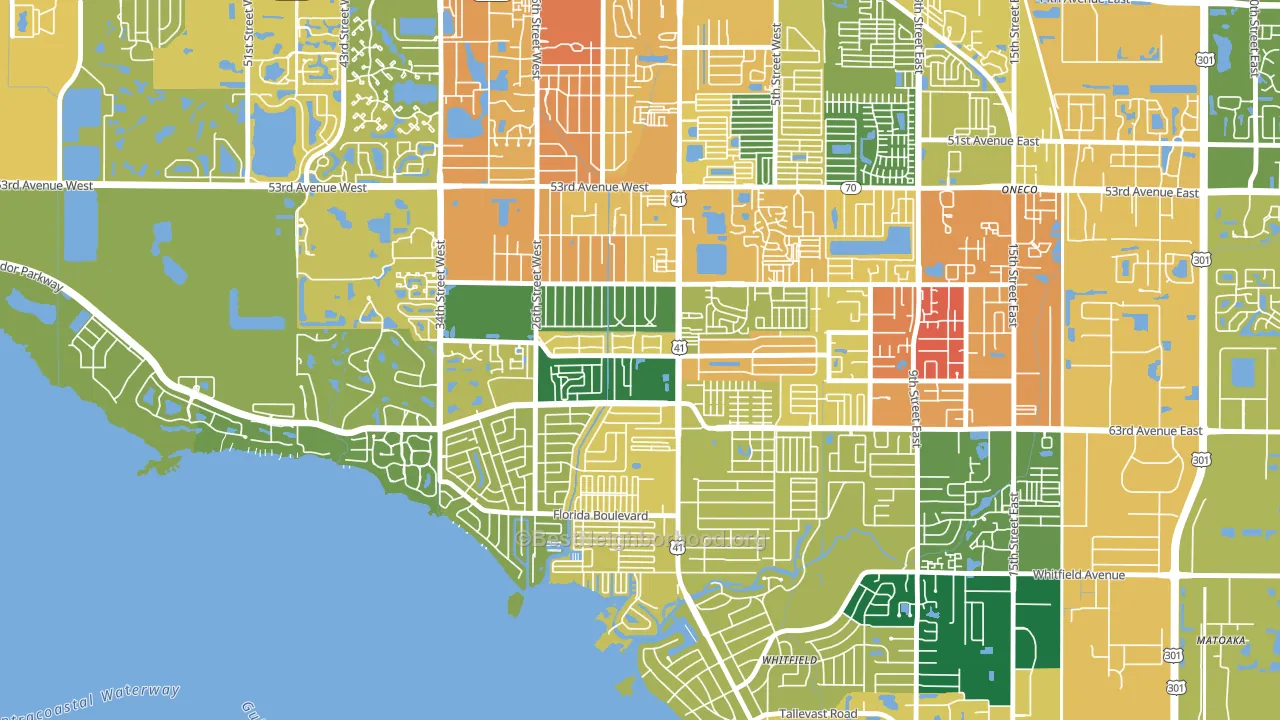 Bayshore Gardens, FL block-group voter-turnout map