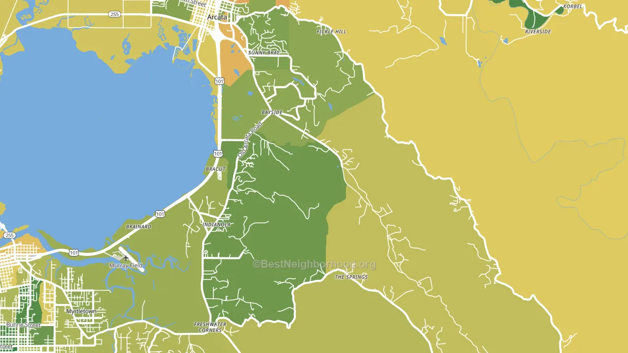 Bayside, CA block-group voter-turnout map