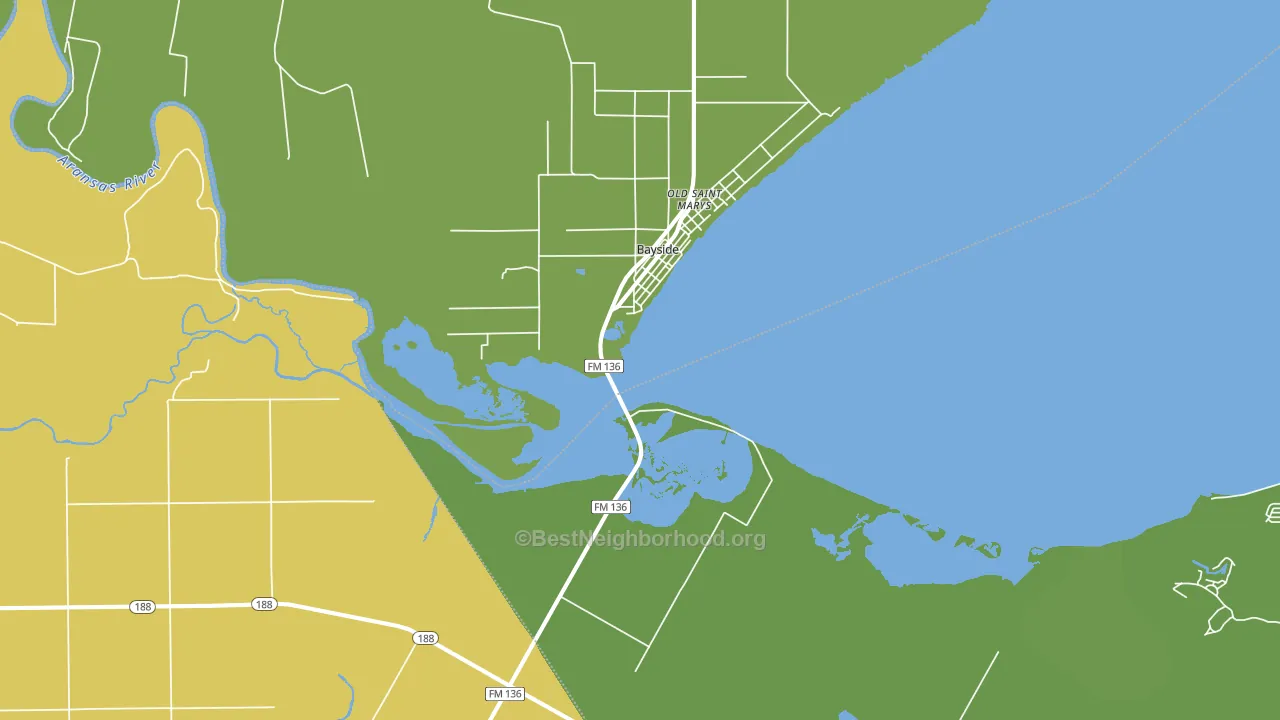 Bayside, TX block-group voter-turnout map