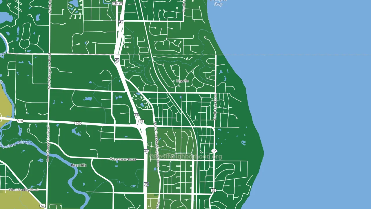 Bayside, WI block-group voter-turnout map