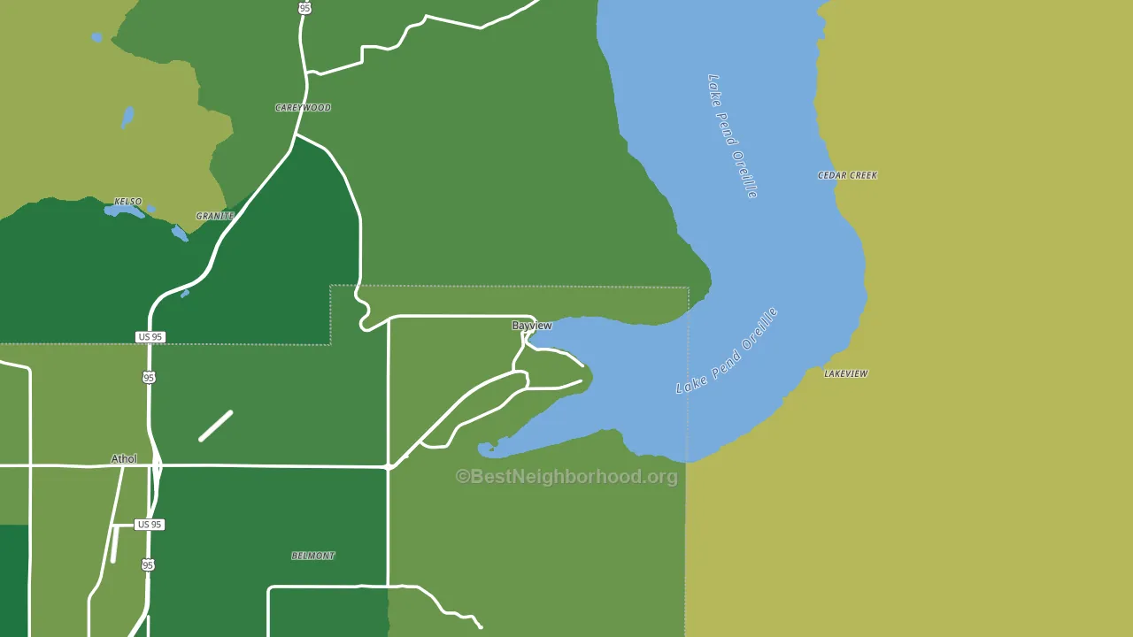 Bayview, ID block-group voter-turnout map