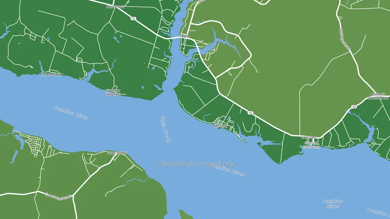 Bayview, NC block-group voter-turnout map