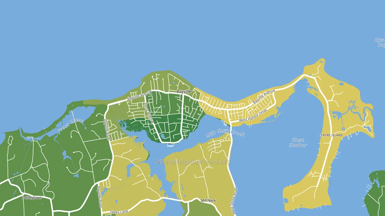 Bayville, NY block-group voter-turnout map