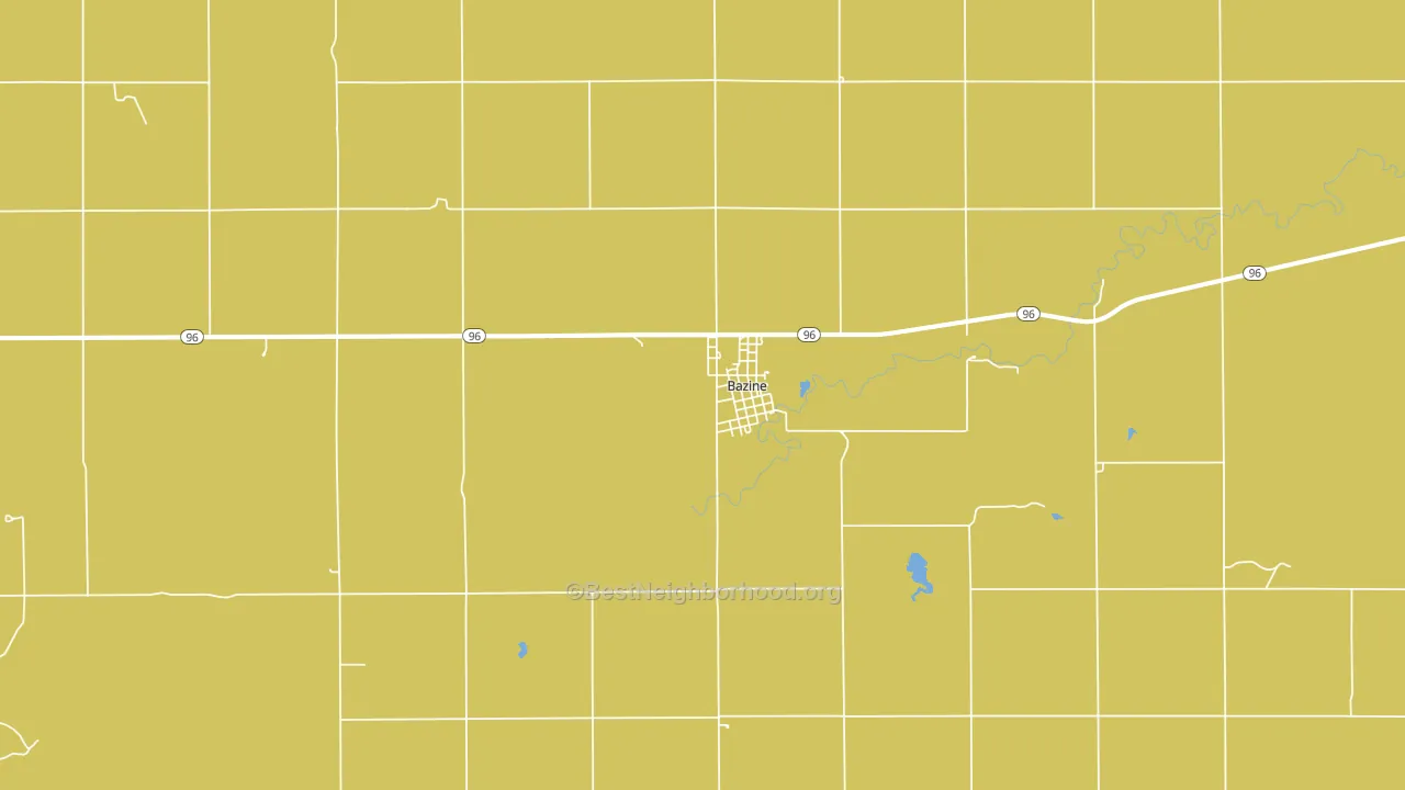 Bazine, KS block-group voter-turnout map