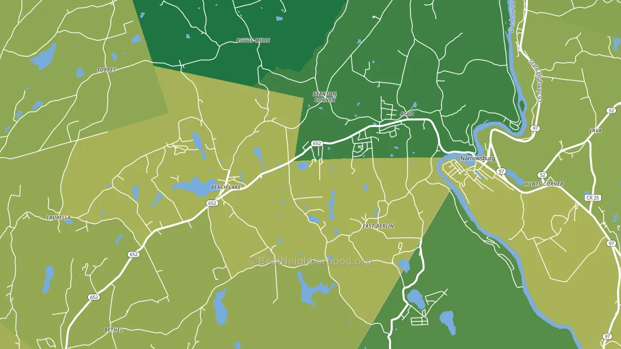 Beach Lake, PA block-group voter-turnout map