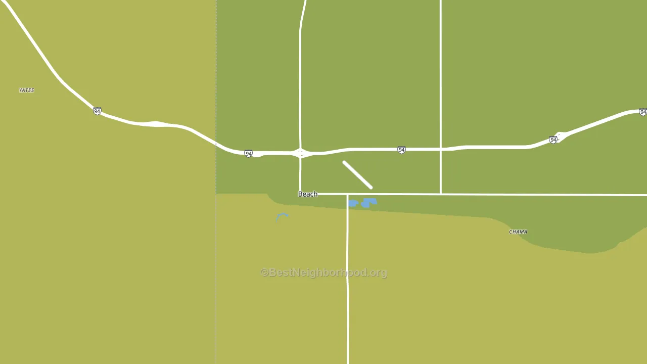 Beach, ND block-group voter-turnout map