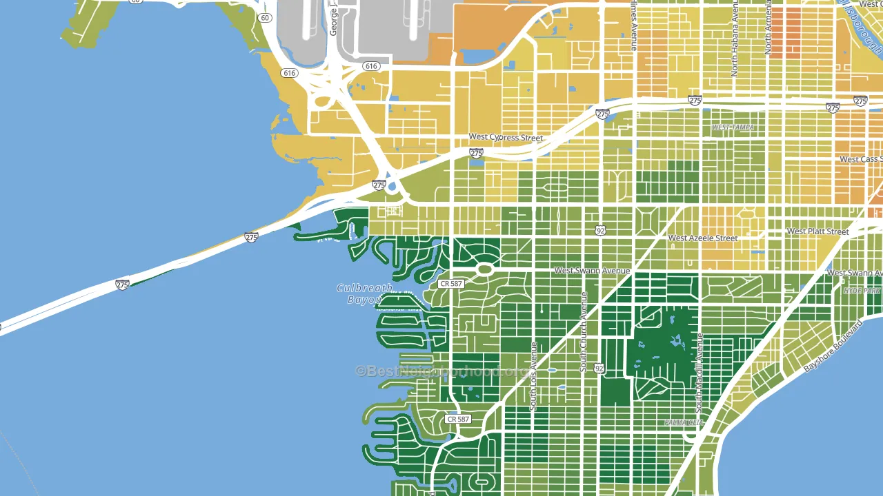 Beach Park, Tampa, FL block-group voter-turnout map