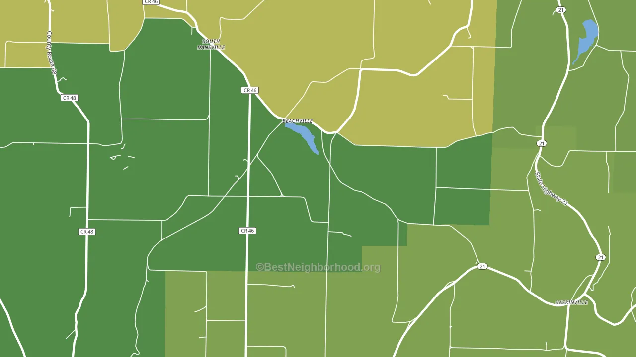 Beachville, NY block-group voter-turnout map
