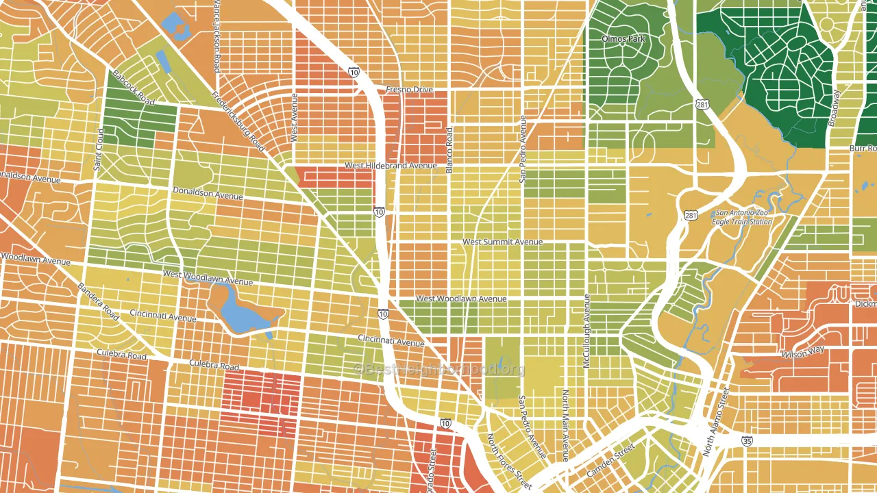 Beacon Hill, San Antonio, TX block-group voter-turnout map