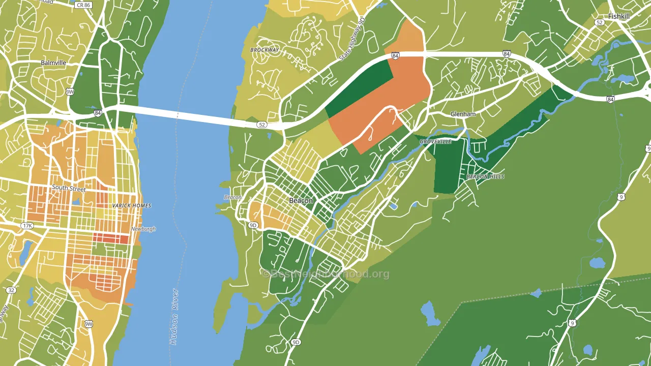 Beacon, NY block-group voter-turnout map