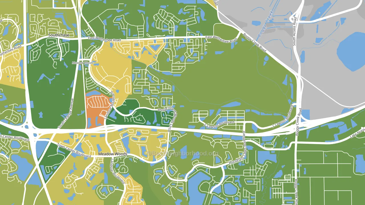 Beacon Park, Meadow Woods, FL block-group voter-turnout map