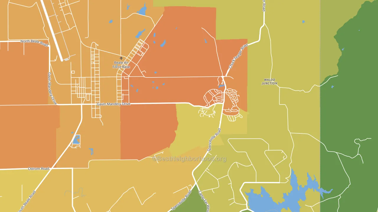 Beale Afb, CA block-group voter-turnout map