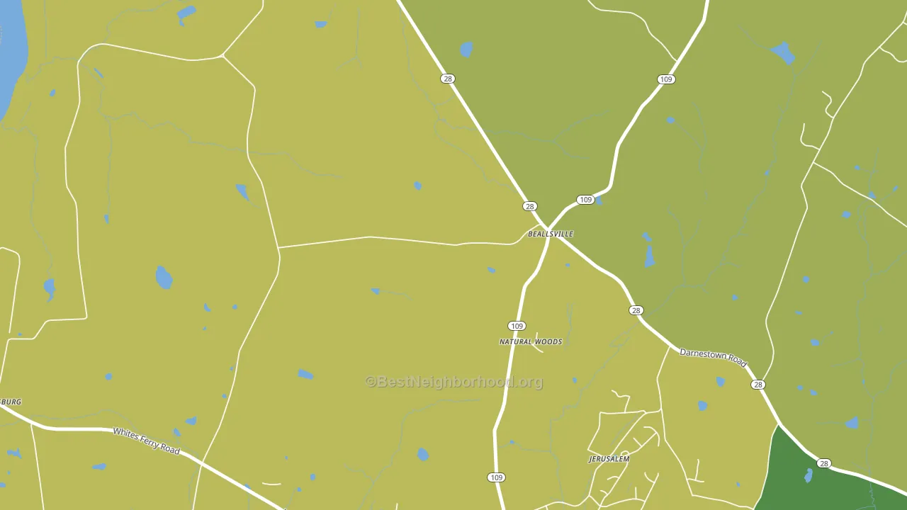 Beallsville, MD block-group voter-turnout map