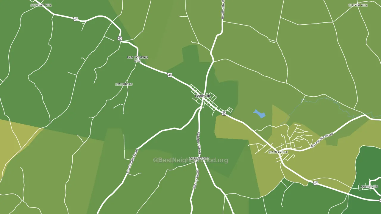Beallsville, PA block-group voter-turnout map