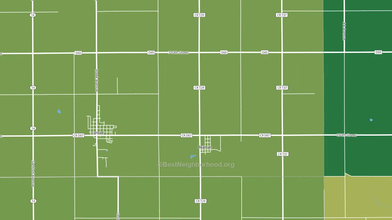 Beaman, IA block-group voter-turnout map
