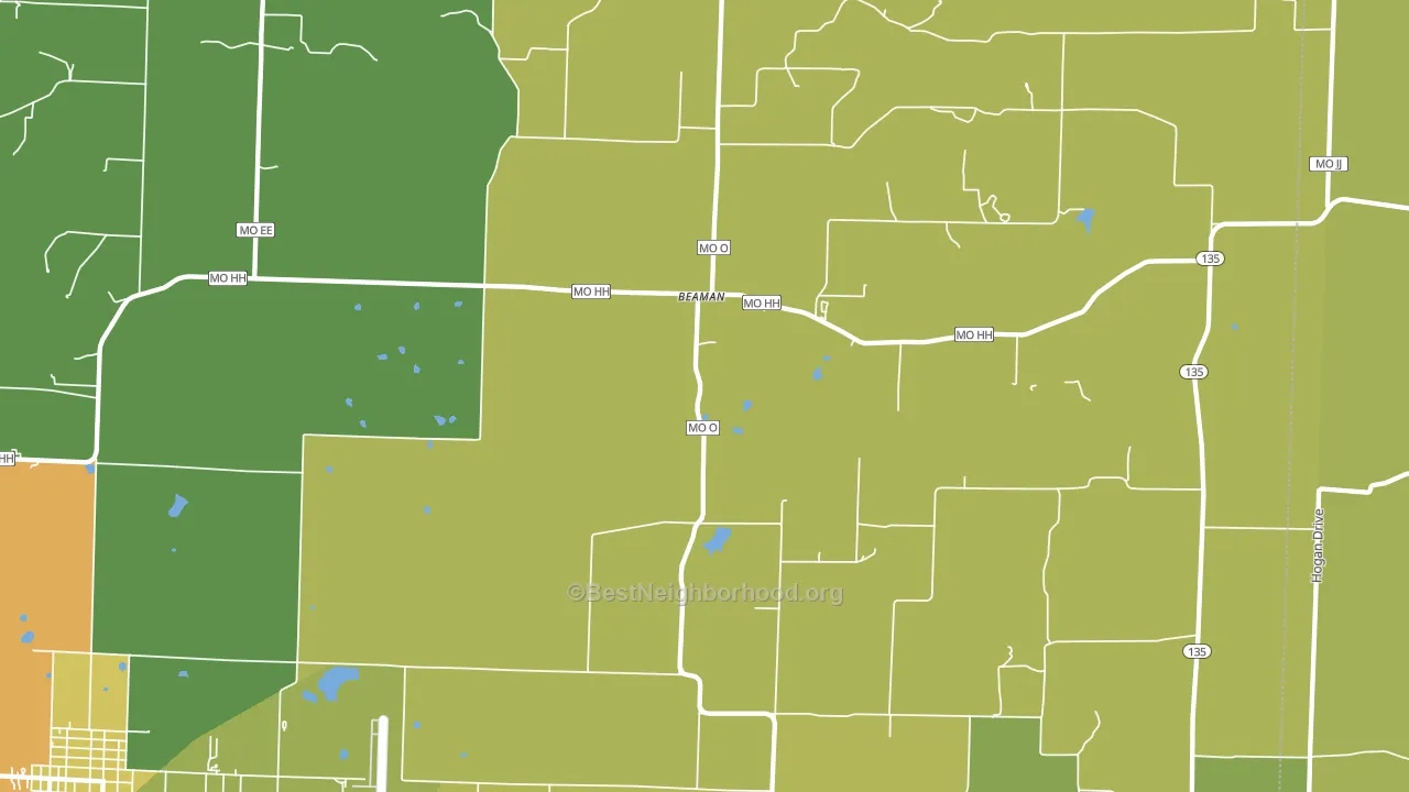 Beaman, MO block-group voter-turnout map