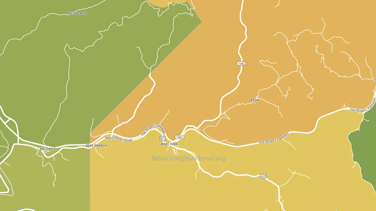Bear Branch, KY block-group voter-turnout map