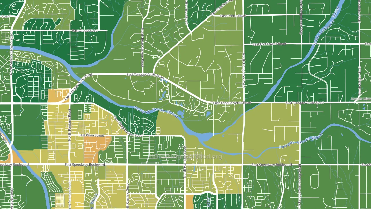 Bear Canyon, Tucson, AZ block-group voter-turnout map