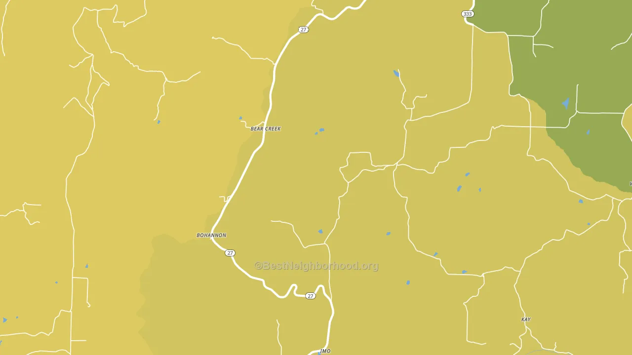 Bear Creek, AR block-group voter-turnout map