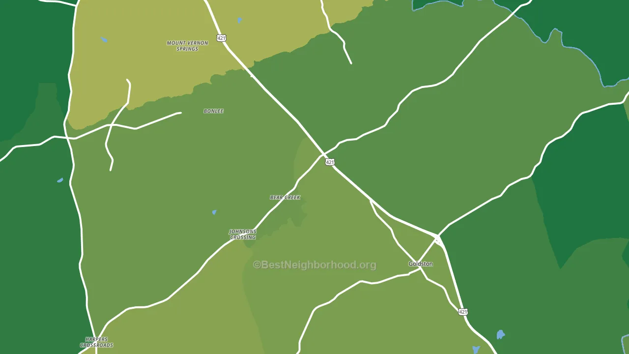 Bear Creek, NC block-group voter-turnout map