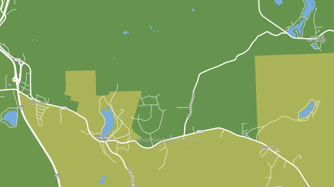 Bear Creek, PA block-group voter-turnout map