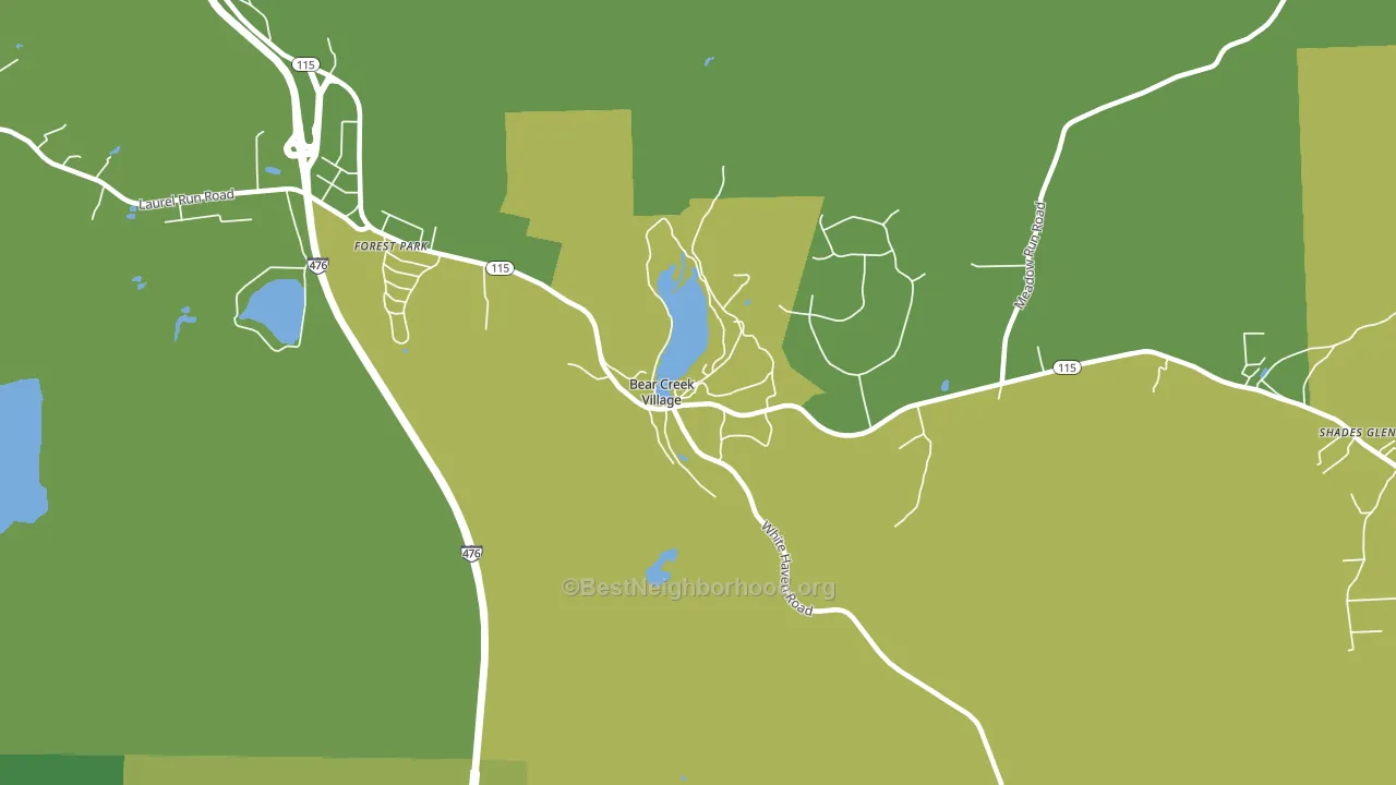 Bear Creek Village, PA block-group voter-turnout map