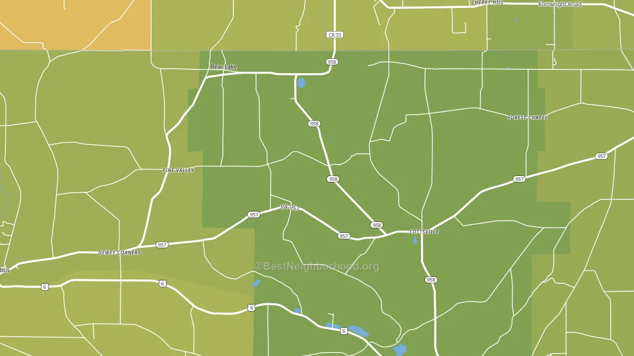 Bear Lake, PA block-group voter-turnout map