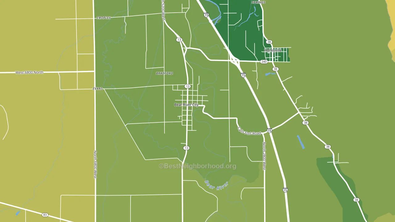 Bear River City, UT block-group voter-turnout map
