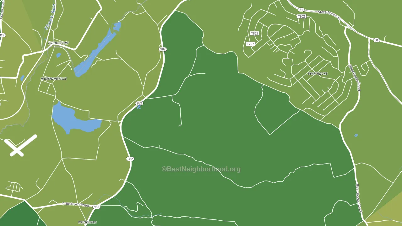 Bear Rocks, PA block-group voter-turnout map