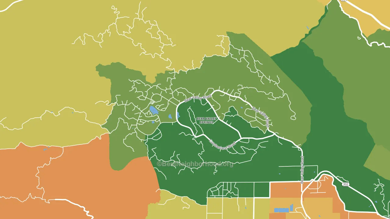 Bear Valley Springs, CA block-group voter-turnout map