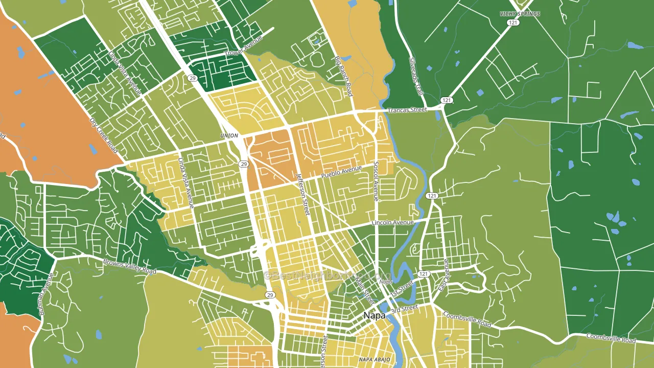 Beard, Napa, CA block-group voter-turnout map