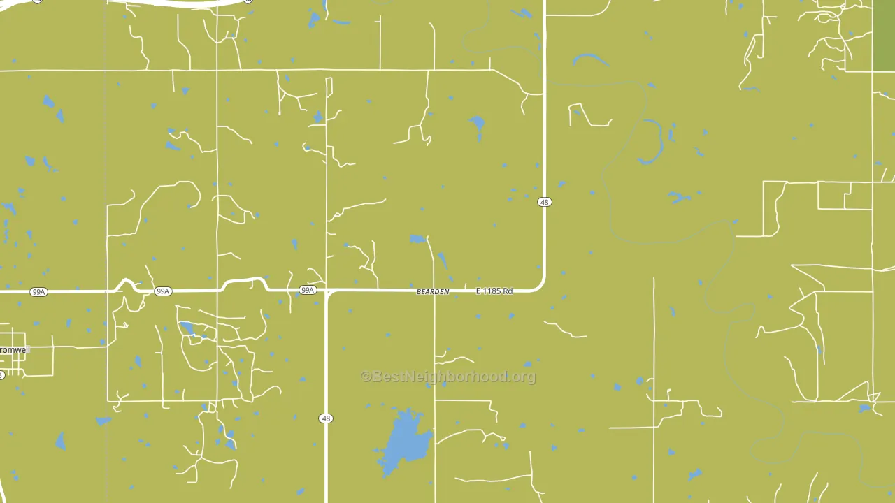 Bearden, OK block-group voter-turnout map