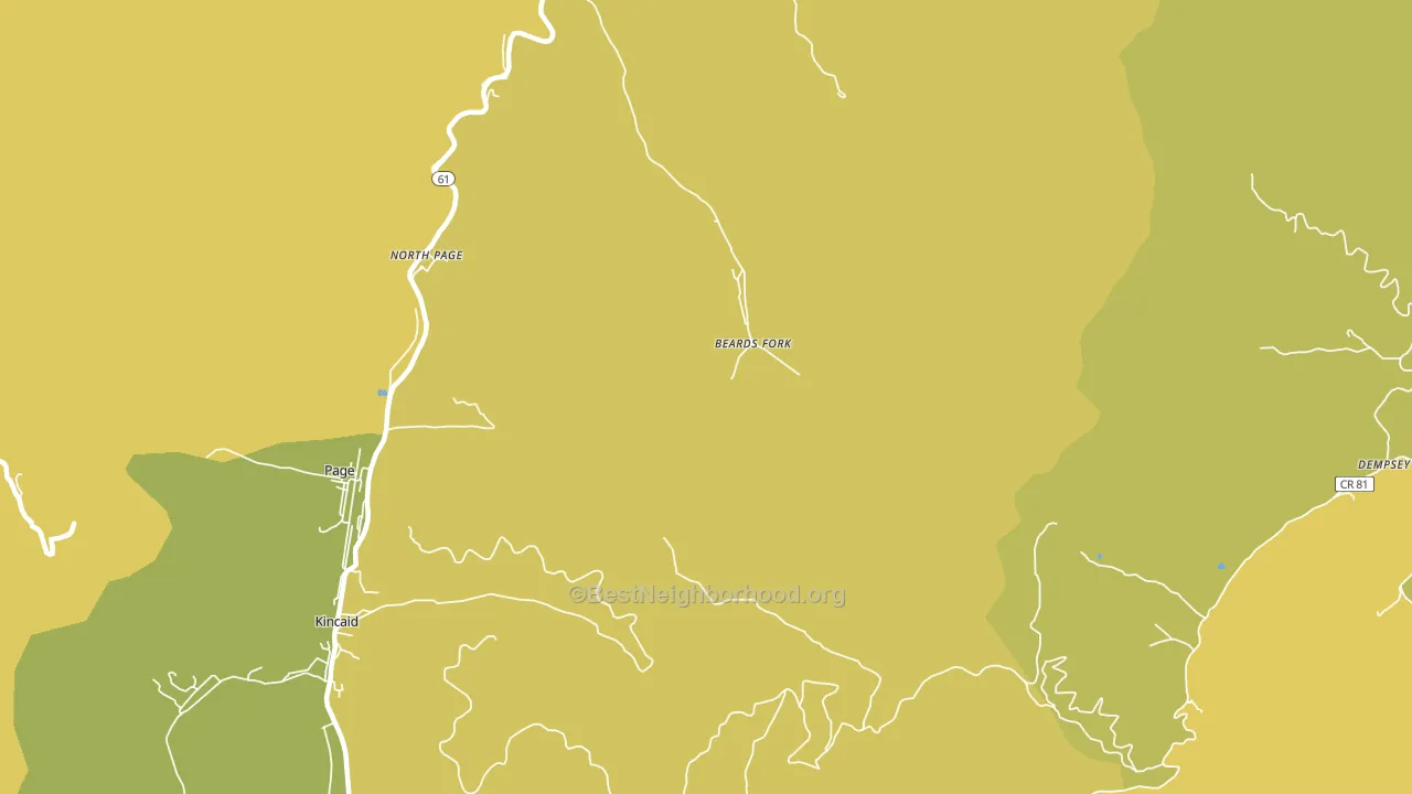 Beards Fork, WV block-group voter-turnout map