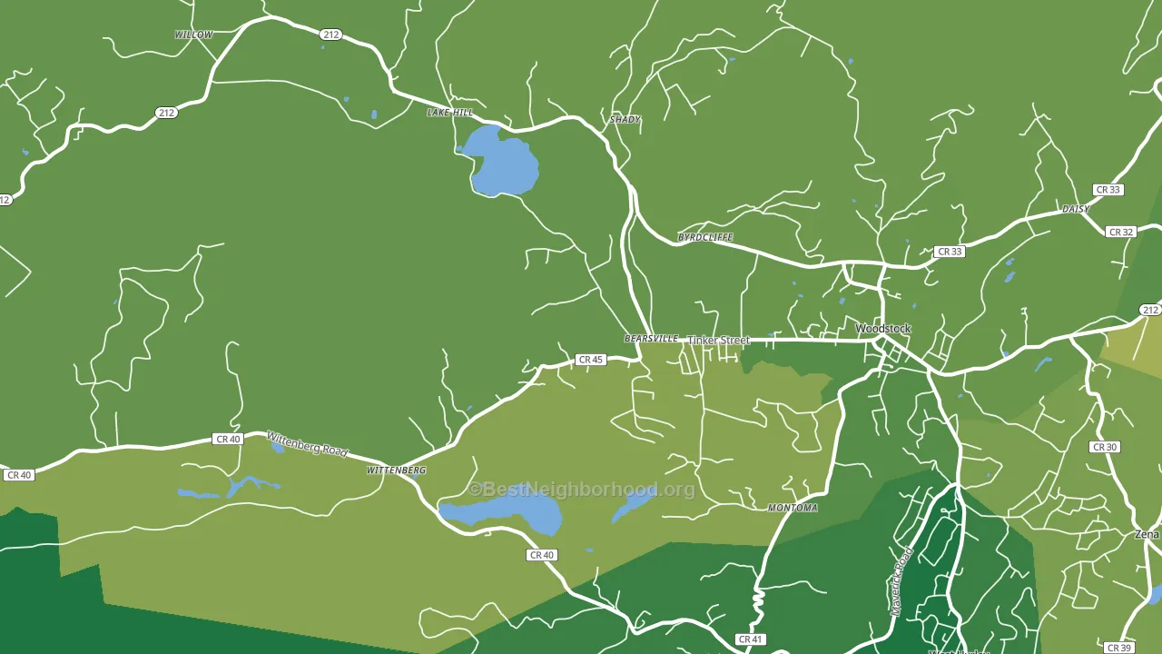 Bearsville, NY block-group voter-turnout map