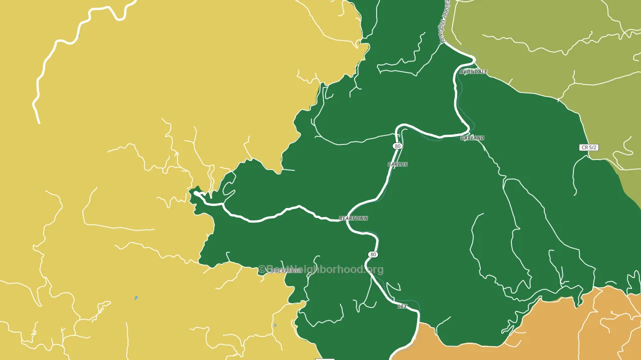 Beartown, WV block-group voter-turnout map