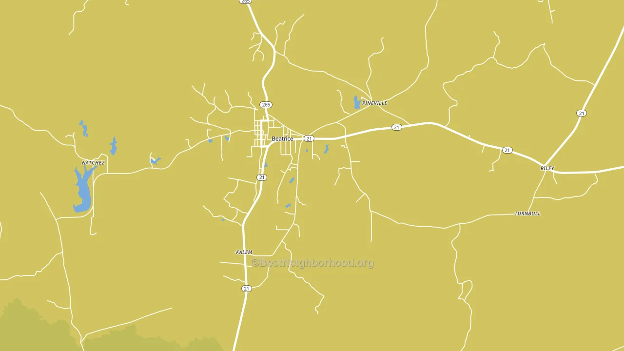 Beatrice, AL block-group voter-turnout map